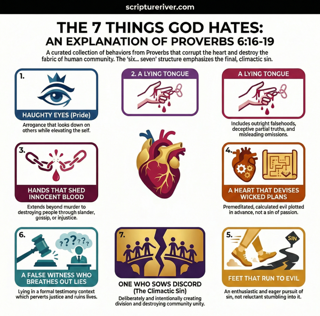 Illustrating The 7 Things God Hates In Proverbs 6:16-19