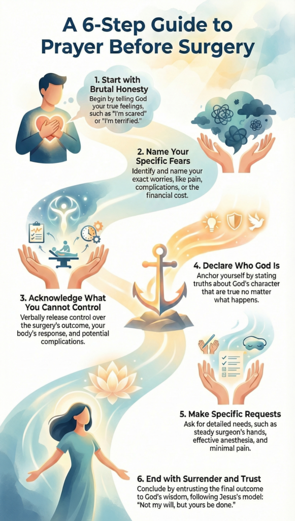 a six-step guide on how to pray for surgery