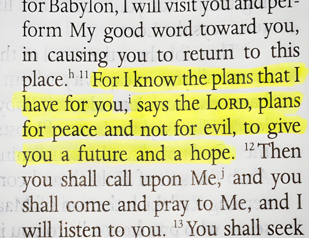 Jeremiah chapter 29 verse 11