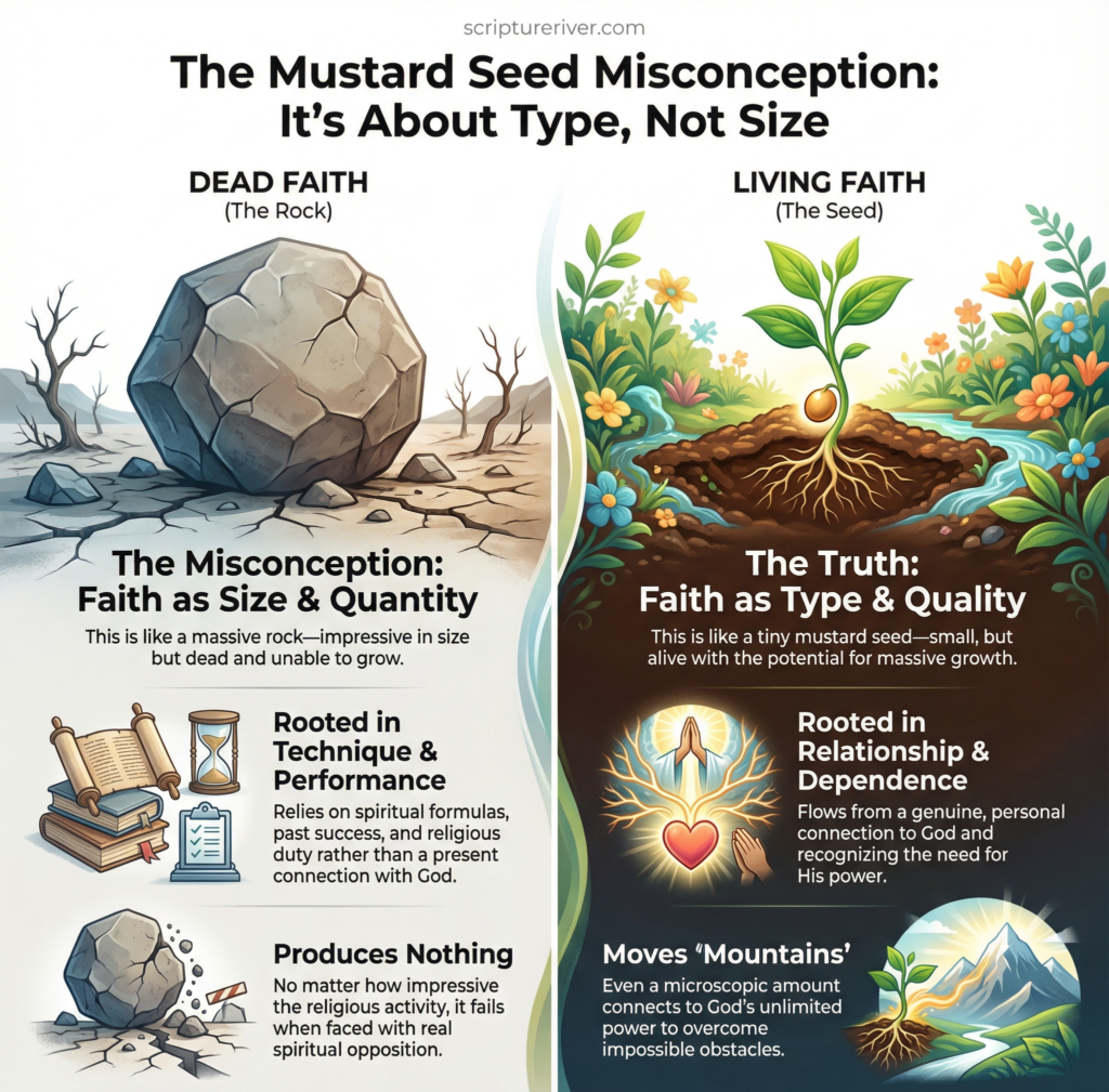 Mustard seed misconception: it's about type, not size