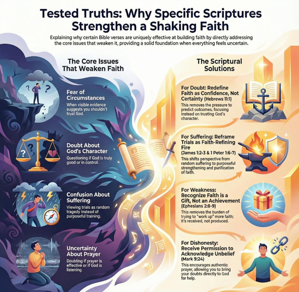 explaining why specific scriptures strengthen a shaking faith